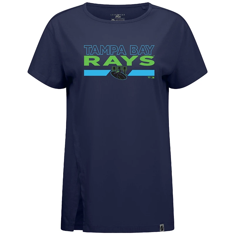 Women's Levelwear  Navy Tampa Bay Rays City Connect Influx No Hitter T-Shirt