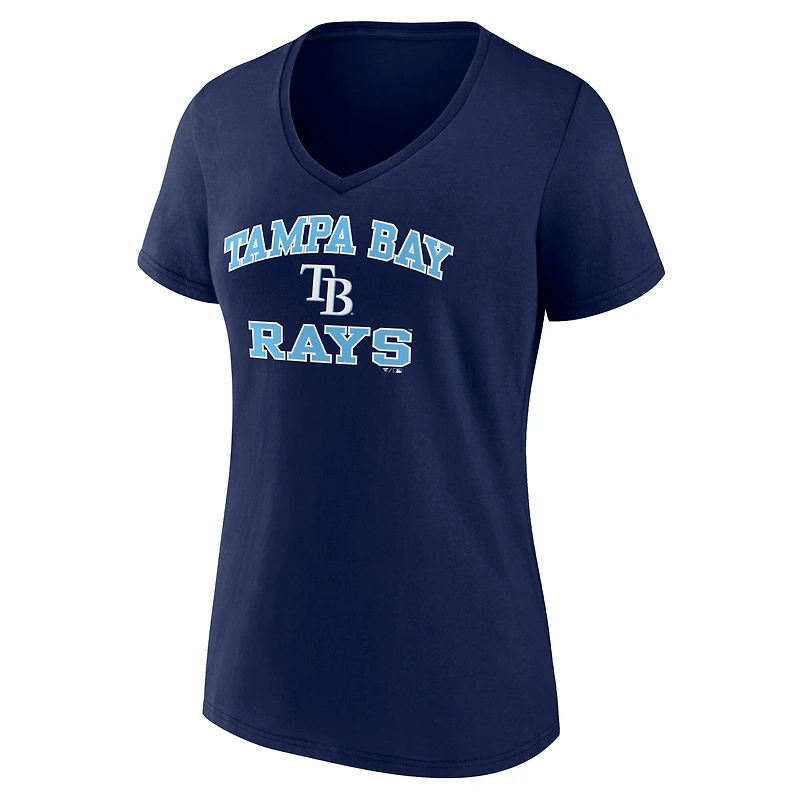 Women's Navy Tampa Bay Rays Heart & Soul V-Neck T-Shirt