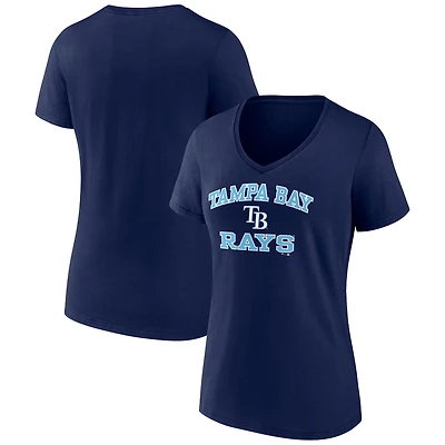 Women's Navy Tampa Bay Rays Heart & Soul V-Neck T-Shirt