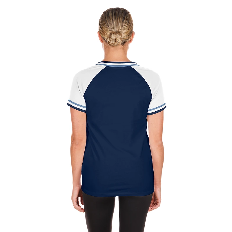 Women's New Era Navy Tampa Bay Rays Gameday Raglan V-Neck T-Shirt