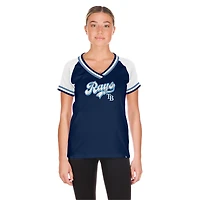 Women's New Era Navy Tampa Bay Rays Gameday Raglan V-Neck T-Shirt