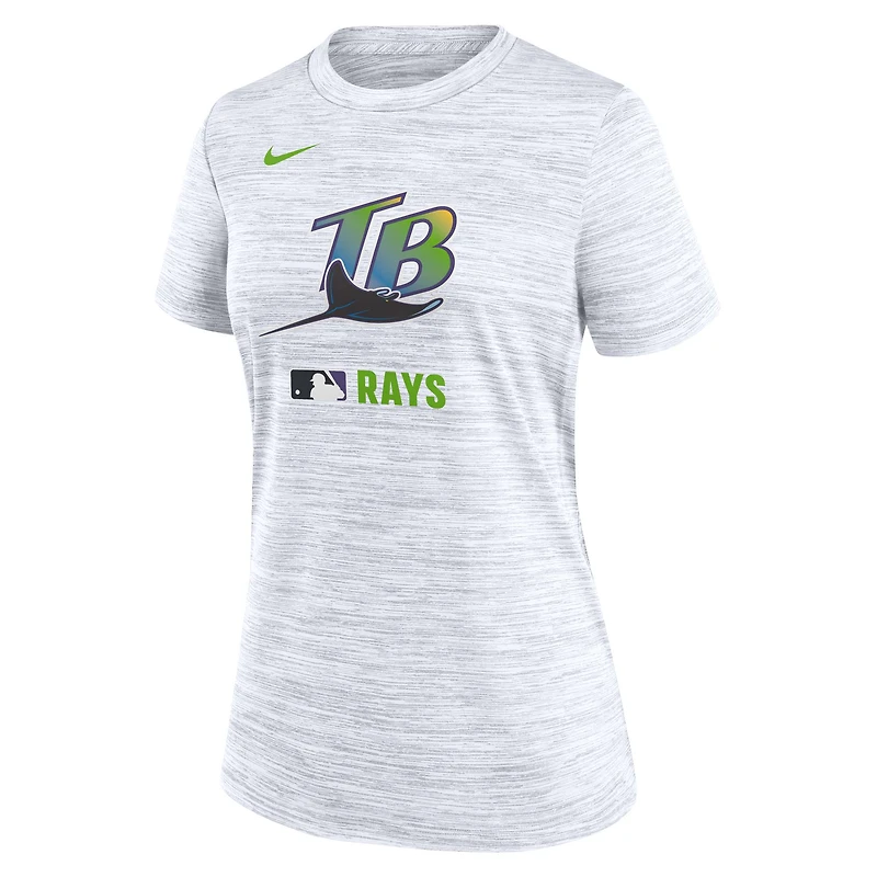 T-shirt Nike Ash Tampa Bay Rays Authentic Collection pour femme avec logo alternatif Velocity Dri-FIT