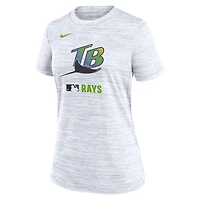 T-shirt Nike Ash Tampa Bay Rays Authentic Collection pour femme avec logo alternatif Velocity Dri-FIT