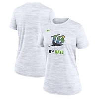 Women's Nike Ash Tampa Bay Rays Authentic Collection Alternate Logo Velocity Dri-FIT T-Shirt