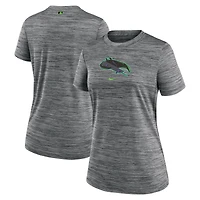 T-shirt Nike Charcoal Tampa Bay Rays 2024 City Connect Authentic Collection Velocity Performance pour femme