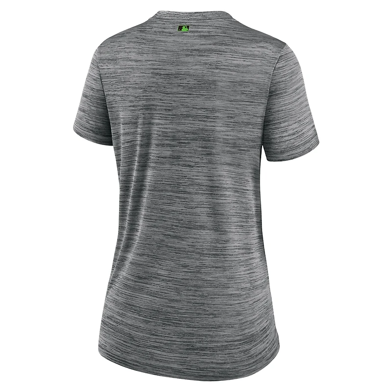 T-shirt Nike Charcoal Tampa Bay Rays 2024 City Connect Authentic Collection Velocity Performance pour femme