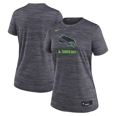 T-shirt Nike anthracite Tampa Bay Rays Authentic Collection City Connect Velocity Dri-FIT pour femme