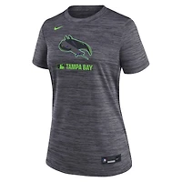 Women's Nike Charcoal Tampa Bay Rays Authentic Collection City Connect Velocity Performance T-Shirt