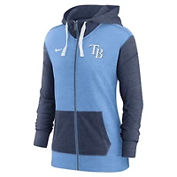 Sweat à capuche entièrement zippé pour femme Nike Tampa Bay Rays bleu clair