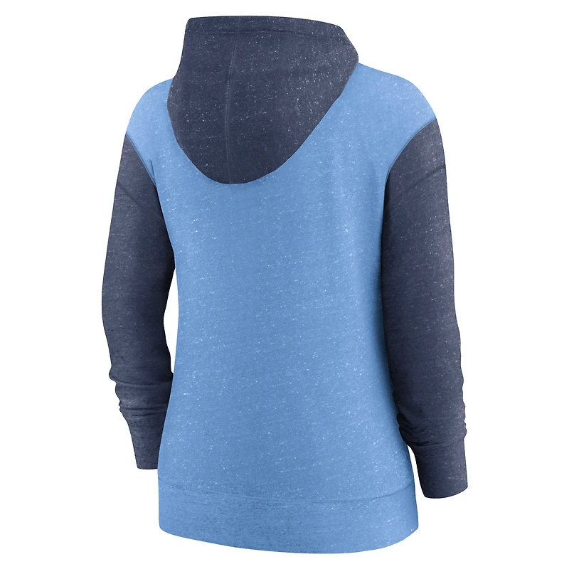 Sweat à capuche entièrement zippé pour femme Nike Tampa Bay Rays bleu clair