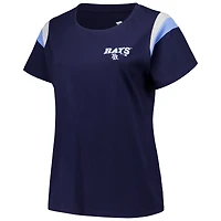 T-shirt à encolure dégagée grande taille Profile pour femmes, bleu marine, Rays de Tampa Bay