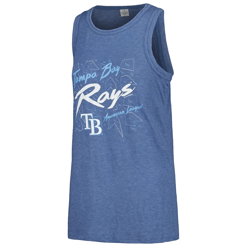 Débardeur à col montant en gaze pour femmes, doux comme un raisin, bleu marine, Tampa Bay Rays