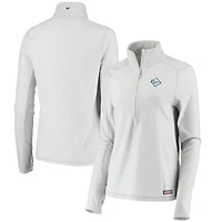 Women's Vineyard Vines Gray Tampa Bay Rays Performance Grid Half-Zip Pullover Top