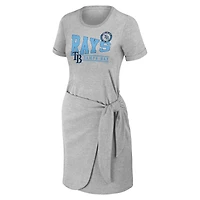 Women's WEAR by Erin Andrews Heather Gray Tampa Bay Rays  Knotted T-Shirt Dress