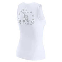 Débardeur Henley côtelé blanc pour femme WEAR by Erin Andrews des Rays de Tampa Bay