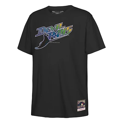 Youth Mitchell & Ness  Black Tampa Bay Rays Retro Logo T-Shirt