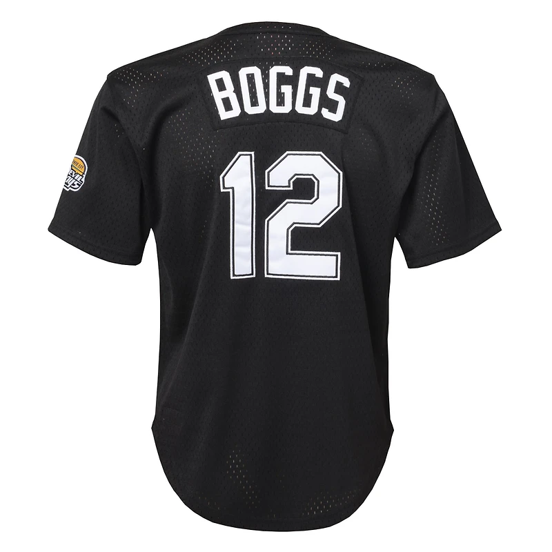 Youth Mitchell & Ness Wade Boggs Black Tampa Bay Rays Cooperstown Collection Mesh Batting Practice Jersey