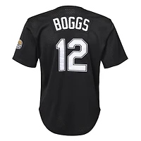 Youth Mitchell & Ness Wade Boggs Black Tampa Bay Rays Cooperstown Collection Mesh Batting Practice Jersey