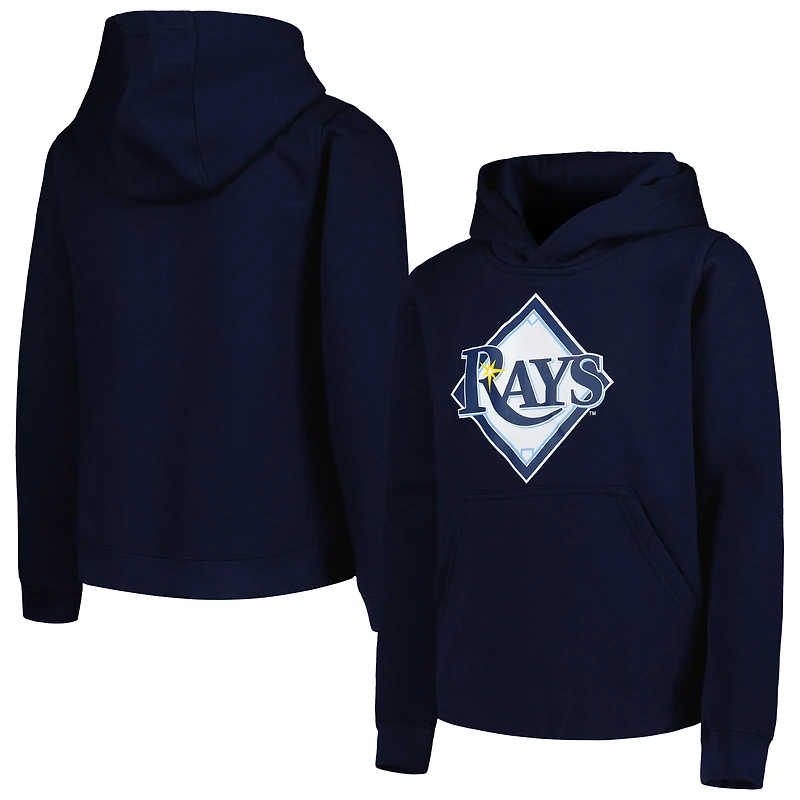 Chandail à capuchon avec logo principal de l'équipe Tampa Bay Rays bleu marine pour jeune