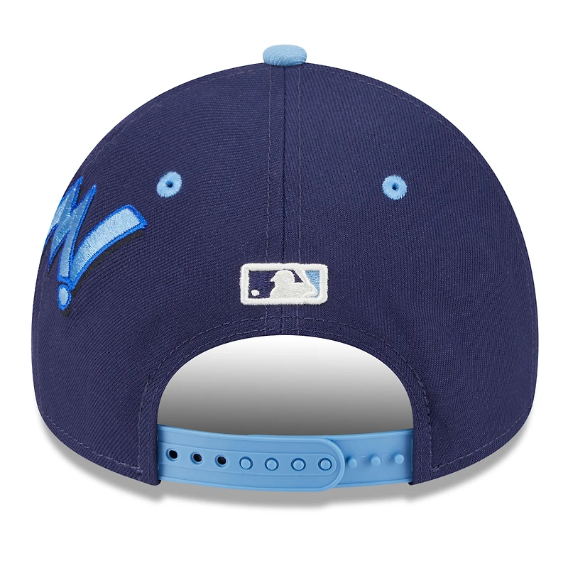 Casquette ajustable New Era bleu marine/bleu clair Tampa Bay Rays 2025 MLB Players' Weekend A-Frame 9FORTY pour jeunes