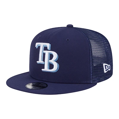 Youth New Era Navy Tampa Bay Rays 9FIFTY Trucker Snapback Hat