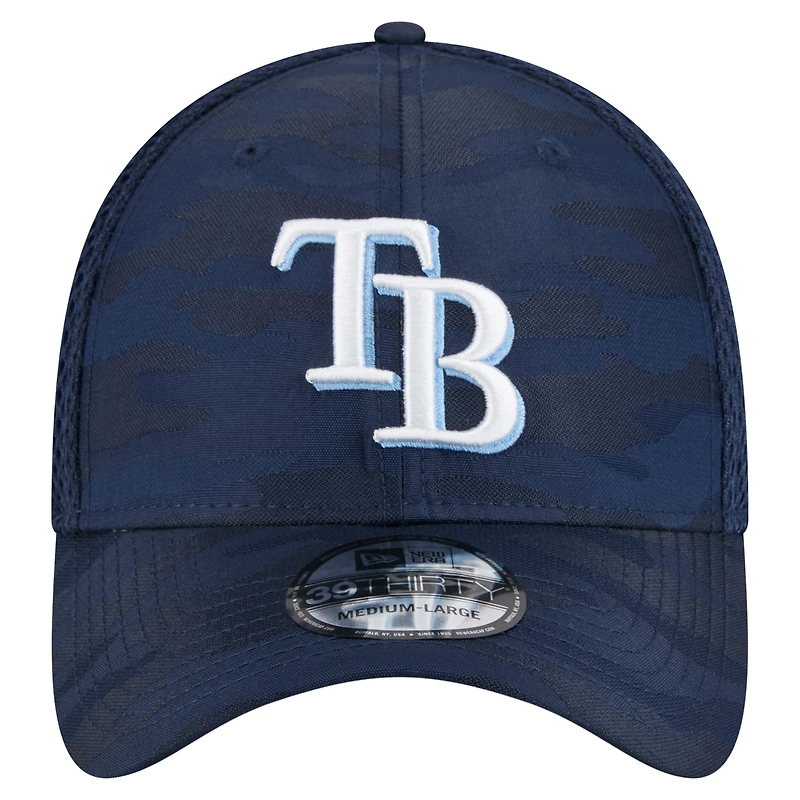 Casquette New Era 39THIRTY Flex bleu marine Tampa Bay Rays camouflage pour jeune