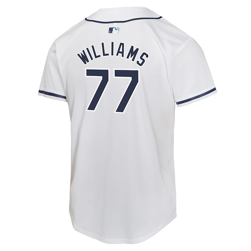 Maillot de match Nike Carson Williams blanc pour jeune joueur à domicile des Tampa Bay Rays