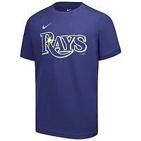 T-shirt Nike Junior Caminero bleu marine avec nom et numéro des Tampa Bay Rays
