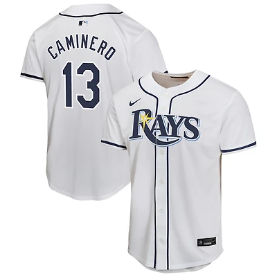 Youth Nike Junior Caminero White Tampa Bay Rays Home Player Game Jersey