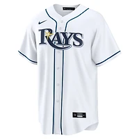 Youth Nike Junior Caminero White Tampa Bay Rays Home Replica Jersey