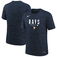 T-shirt Nike Velocity Dri-FIT Authentic Collection pour jeunes, bleu marine, Tampa Bay Rays
