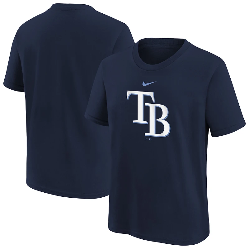 T-shirt Nike bleu marine pour enfant, logo large des Tampa Bay Rays