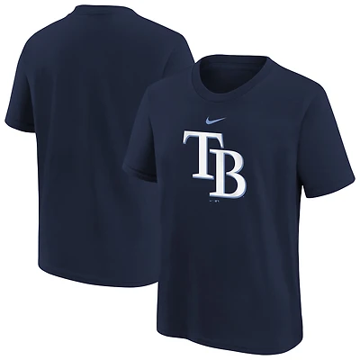 T-shirt Nike bleu marine pour enfant, logo large des Tampa Bay Rays