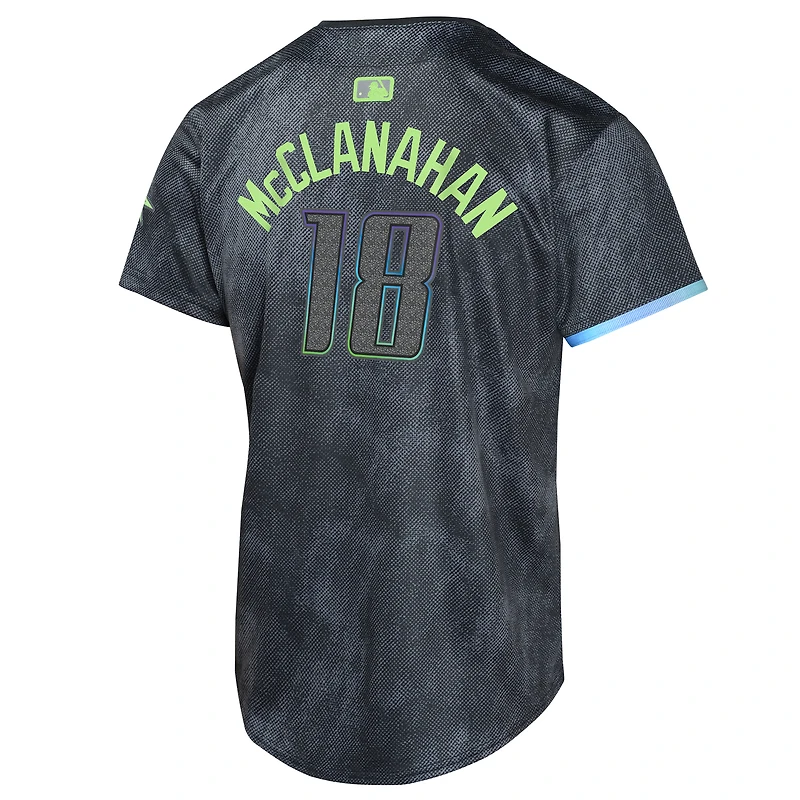 Youth Nike Shane McClanahan Charcoal Tampa Bay Rays 2024 City Connect Limited Player Jersey