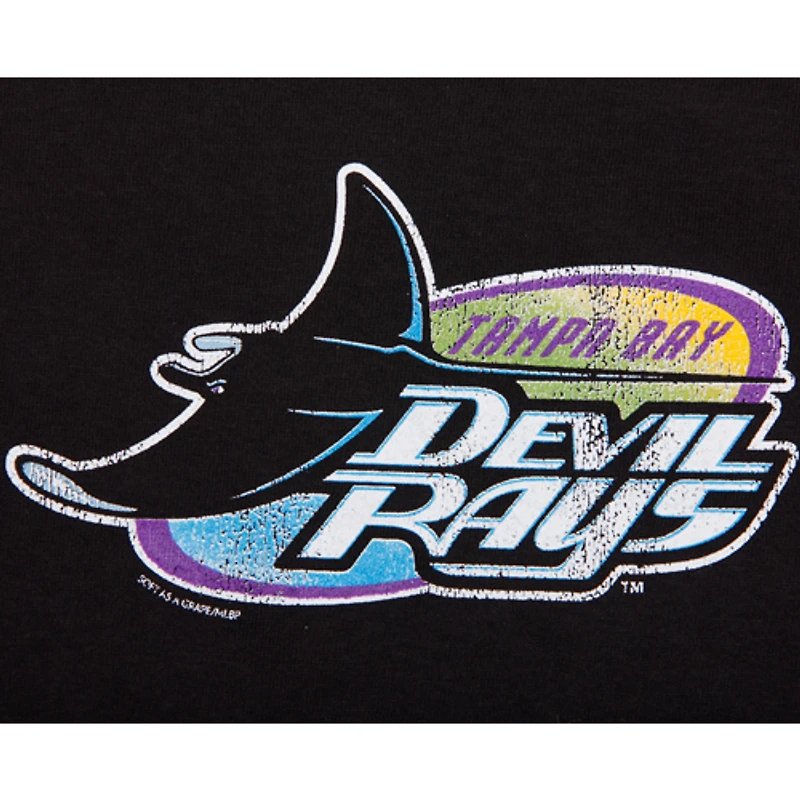 Youth Soft as a Grape Black Tampa Bay Rays Cooperstown Collection T-Shirt