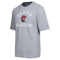 T-shirt d'équipe vieilli Champion Heather Gray Tampa Spartans pour hommes