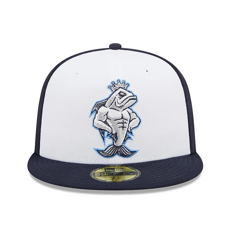 Casquette ajustée New Era Tampa Tarpons Marvel x Minor League 59FIFTY pour homme, blanc/bleu marine