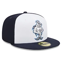 Casquette ajustée New Era Tampa Tarpons Marvel x Minor League 59FIFTY pour homme, blanc/bleu marine