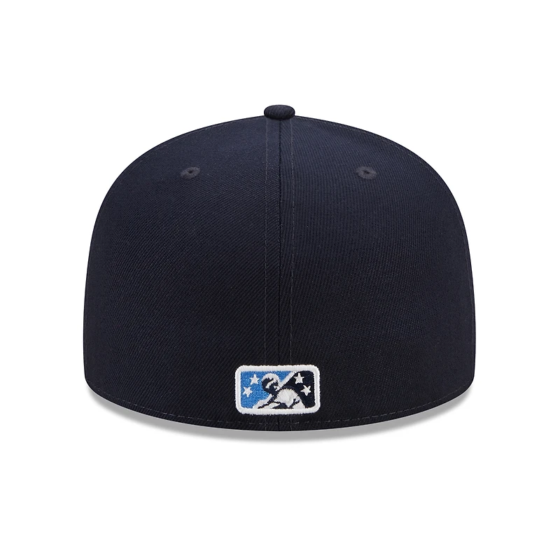 Casquette ajustée New Era Tampa Tarpons Marvel x Minor League 59FIFTY pour homme, blanc/bleu marine