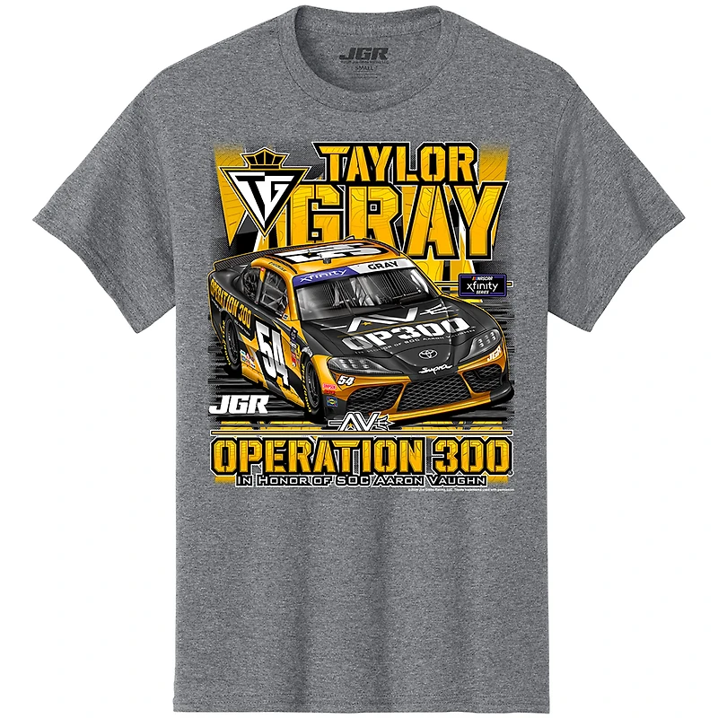Men's Joe Gibbs Racing Team Collection  Heather Gray Taylor Operation 300 Car T-Shirt