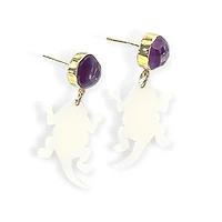 Boucles d'oreilles Brianna Cannon TCU Horned Frogs avec mini logo