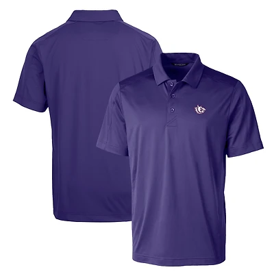 Polo extensible texturé Cutter & Buck violet TCU Horned Frogs, logo principal de l'équipe.