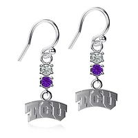 Dayna Designs Boucles d'oreilles pendantes en cristal TCU Horned Frogs