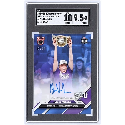 Hailey Van Lith TCU Horned Frogs Autographed 2024-25 Bowman U Now Blue #83B #43/49 SGC Authenticated 9.5/10 Card