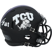 Jack Bech TCU Horned Frogs Autographed Riddell Matte Black Speed Mini Helmet 