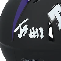 Jack Bech TCU Horned Frogs Autographed Riddell Matte Black Speed Mini Helmet