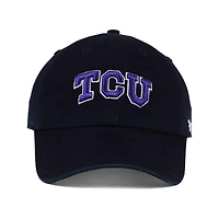 Casquette ajustable '47 Black TCU Horned Frogs Clean Up pour homme