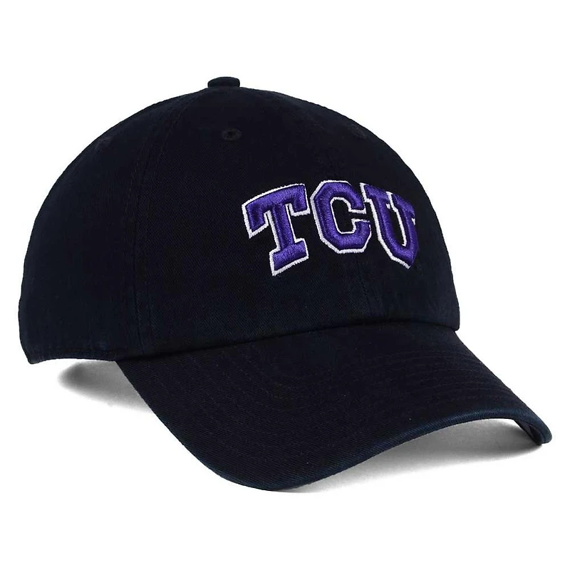Men's '47 Black TCU Horned Frogs Clean Up Adjustable Hat