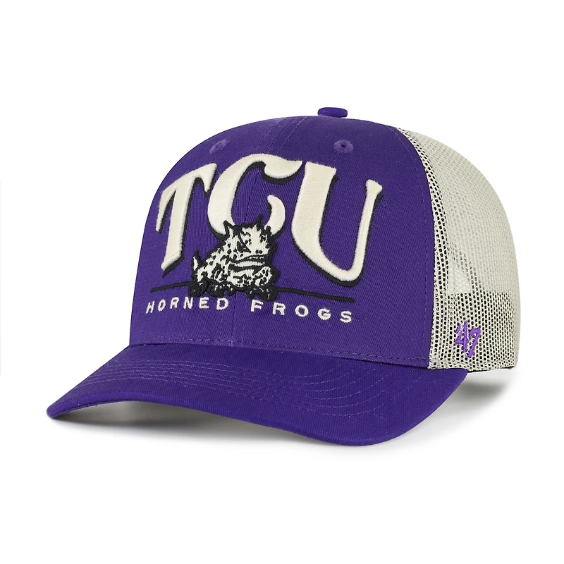Men's '47 Purple TCU Horned Frogs Arid Adjustable Trucker Hat