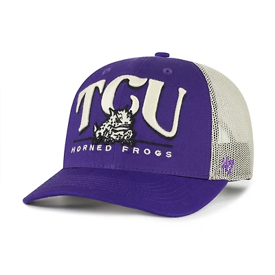 Men's '47 Purple TCU Horned Frogs Arid Adjustable Trucker Hat